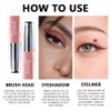 2Pcs Rosy Pink Deep Burgundy Matte Liquid Eyeshadow Eyeliner, 12#13#