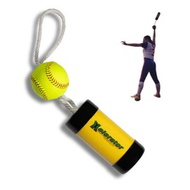 The Xelerator The Ultimate Xelerator Fastpitch Softball Pitching Trainer - 12" Premium Leather Ball, Improve Speed & Accuracy, Quick Warm-Ups, No Catcher Needed - Made in USA