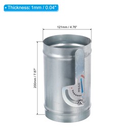 PATIKIL 5" HVAC Duct Manual Volume Damper, Metal Adjustment Airflow Ducting Backdraft Damper Control for Air Ventilation System
