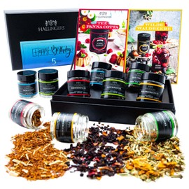 Hallingers Happy Birthday - 5 Types Tea Gift Set for Birthday, Vegan & Gluten Free in Screw Jars (Set) - Gift in Summer & as a Perfect Barbecue Gift | Birthday Congratulations Recovery Dan