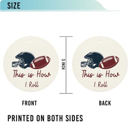 Rugby Christmas Ornament,Football Ornaments,This is How I Roll, Funny Holiday Keepsake Xmas Tree Hanging Decor,Gift for Friends,Family,Boys,Students