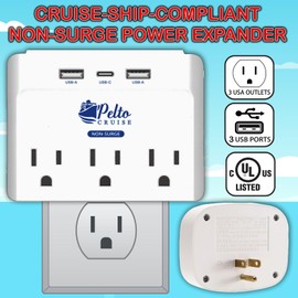 Cruise Ship Essentials 2025 Must Haves - Cruise Luggage Tags Holder, Cruise Approved Non-Surge Power Strip, Magnet Hooks, Lanyard, Towel Bands. Cruise Accessories for All Cruise Lines