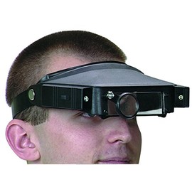 Magnifier Head Strap with Lights Fits Easily Over Regular or Safety Glasses 1.8X, 2.3X, 3.7X, 4.8X