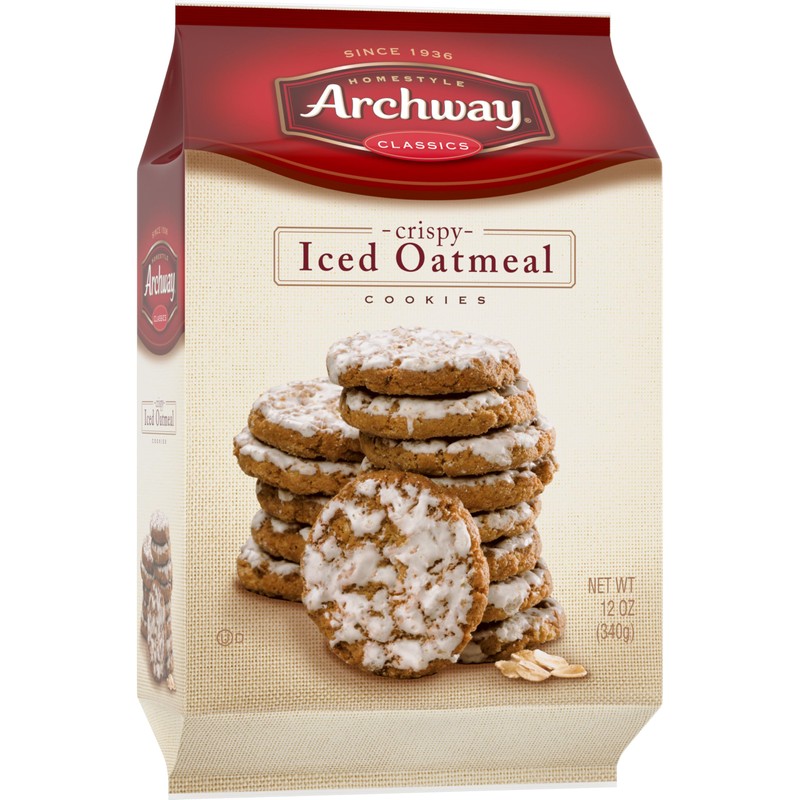 Archway Cookies, Crispy Iced Oatmeal Cookies, 12 Oz