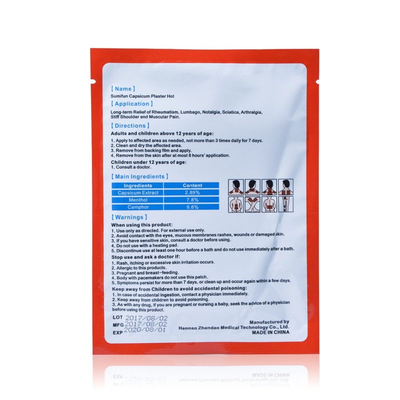 Queenie® Capsicum Plaster Paste Release Relief Relaxing 24Pcs / 3Bags