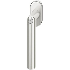FSB 0 0105 Window Handle 34 1076 81415 Lockable Oval Rosette, Aluminium, Anodised Silver