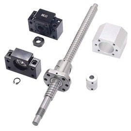 700mm SFU1605 Ball Screw Set, RM1605 Ball Screw with Metal Ball Screw Nut and Set BK/BF12 for CNC Machine,Diameter 16mm,5mm Lead (Diameter 16mm, 700mm)