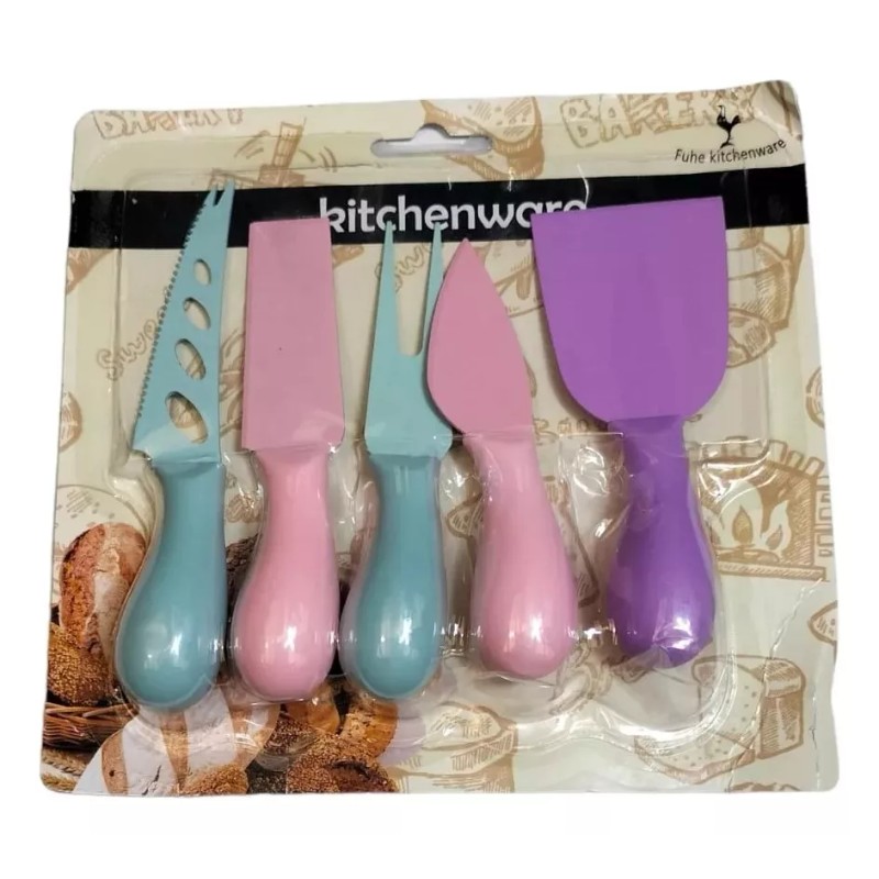 Movasa Set 5 Mini Cuchillos Queso Botana Mantequilla Gourmet