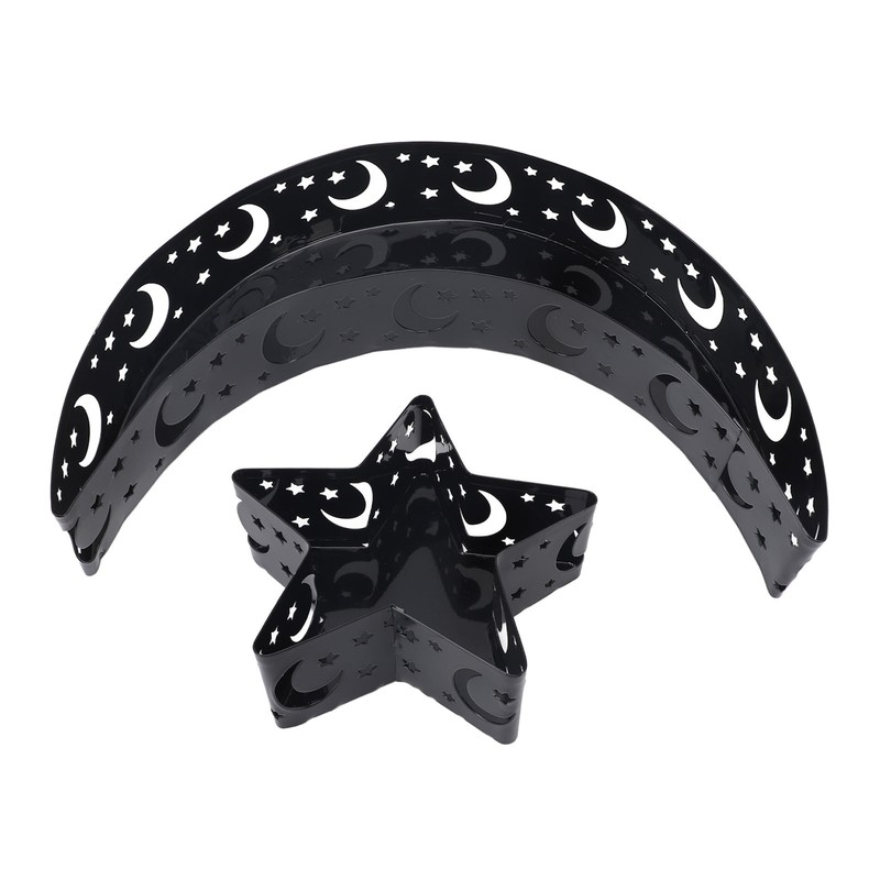 Ramadan Dessert Tray Iron Reusable Large Capacity Moon Star Shaped