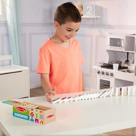 Melissa & Doug Juego de Mesa de dominó (28 fichas en Cada de Madera para Almacenamiento)