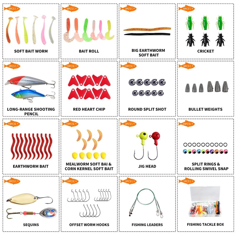 Fishing Lure Kit for Freshwater Saltwater Bass Trout Salmon –