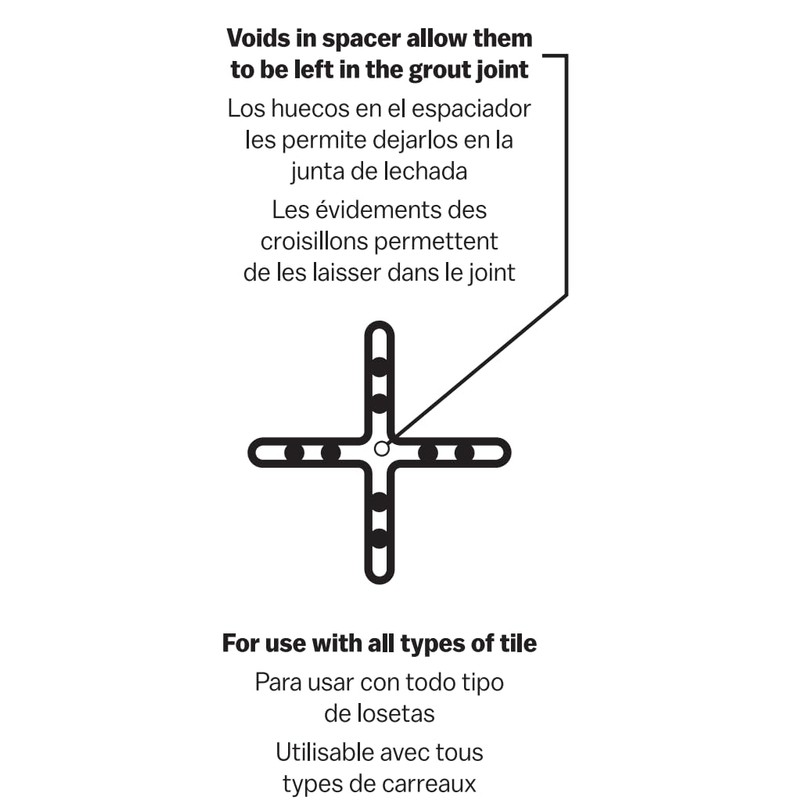 BARWALT Hollow Leave-In Tile Spacers, 1/4 Inch x 500, Eliminate
