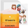 HTVRONT Glossy Printable Vinyl Sticker Paper 55 Pack 8.5" x