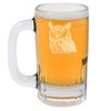 12oz Beer Mug Stein Glass Gift Owl Head
