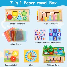 Yulado Montessori Toy from 1 2 3 Years, Carrot Plug-In Game Wood, Montessori Gift Girls Boys Children's Wooden Toy Motor Skills Toy from 1 Year