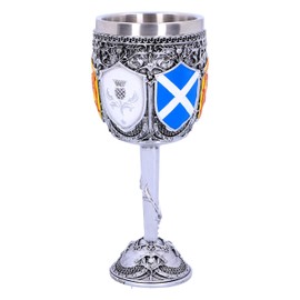 Nemesis Now B4697P9 Goblet of The Brave Scottish Shield Chalice 17cm, Resin w. Stainless Steel