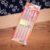 10 Pcs (5 Pairs) Peony Design Silver Stainless Steel Chopsticks