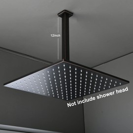 Brass Shower Arm with Flange, ENGA Oil Rubbed Bronze 12 Inch Ceiling Mount Shower Head Extension