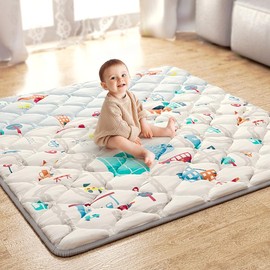 ieBabay,  Baby game pad, portable game area for infants and young children, thick, soft, sponge style, (50x50) (71x59) size play mat Toys Nursery Cute Outdoorfun Sensory Playpen:_New Thick style Car City 50*50