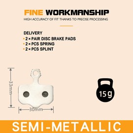 GERUIEN 2 Pairs Semi Metallic Bicycle Disc Brake Pads for Avid Elixir 1 3 5 7 9 R ER CR Mag Sram XO XX X7 X 9 XXWC DB1 DB3 DB5