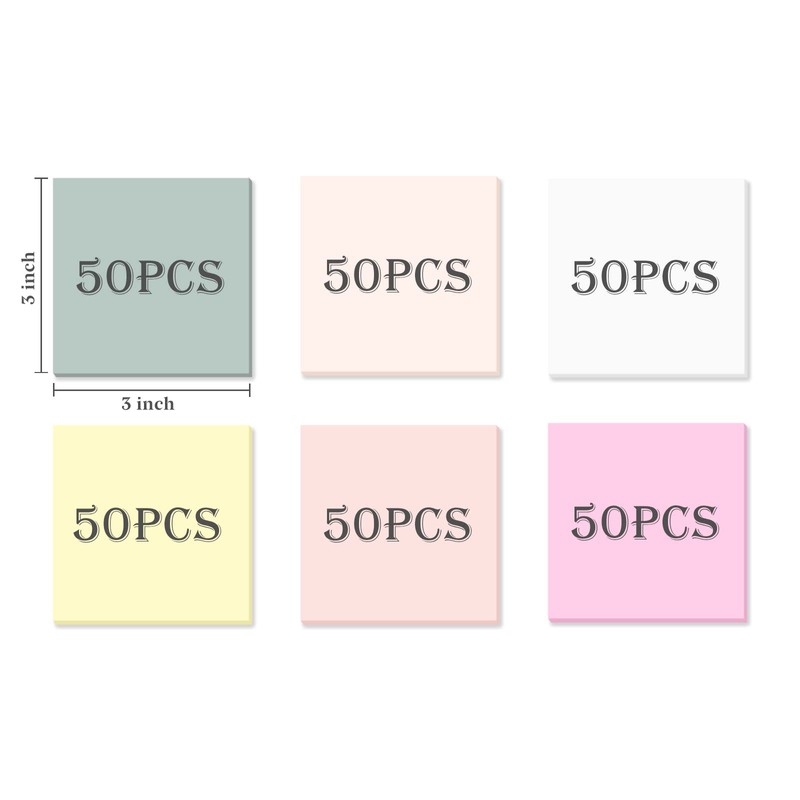 Temiary 6Pads Transparent Sticky Notes, Clear Sticky Note Waterproof See