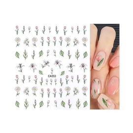 60Pcs Bloom Branches Tulips Vintage Flower Wrap Nail Sticker Decal Ca553 Nail Wraps Stickers Manicure Supplies for Women Nails Full Long Lasting Easy Apply and Remove