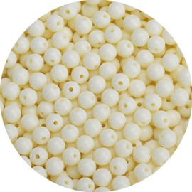 1000 bolas redondas de acrílico beige liso de 6 mm, abalorio de bolas de goma para hacer collares y pulseras, suministros de manualidades