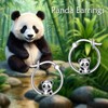 Panda Hoop Earrings 925 Sterling Silver Panda Hypoallergenic Hoop Earrings