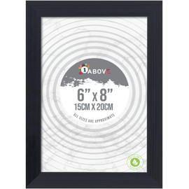 6” X 8” Black Ribbed Design Freestanding Wall Mount Picture Photo Frame