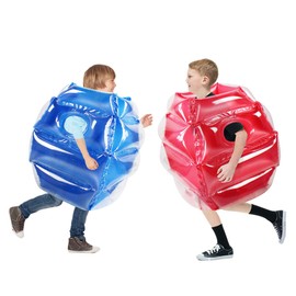 SUNSHINEMALL 2PC Sumo Balls, Inflatable Body Sumo Balls Bopper Toys for Kids 26" - Heavy Duty PVC Vinyl Suits for Grassland or Other Outdoors Play (2PC Blue+Pink 26inch)