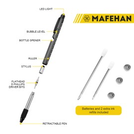 Gifts for Men Who Have Everything – MAFEHAN 9-in-1 Multitool Pen with LED Light, Cool Gadgets & Gifts for Dad, Husband, Grandpa – Christmas Gifts, Stocking Stuffers, White Elephant Ideas