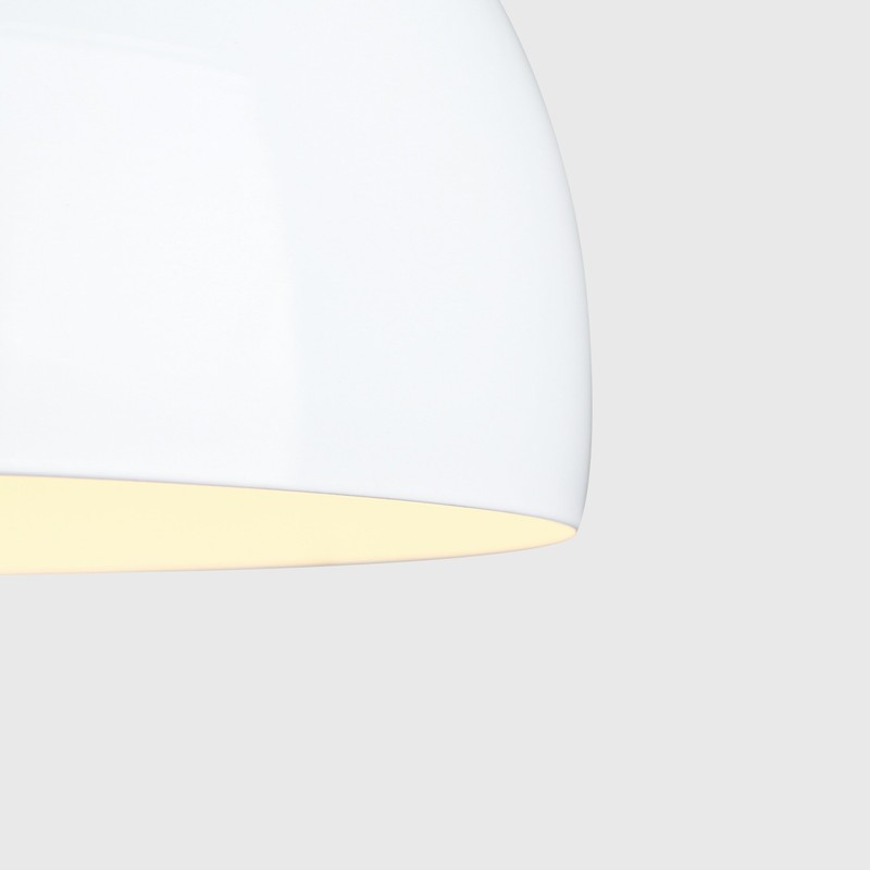 MiniSun | Modern Gloss White Metal Dome Ceiling Light Shade