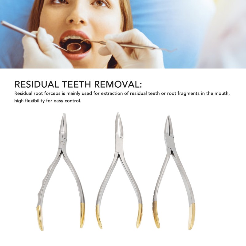 3pcs Dental Residual Teeth Fragments Extraction Pliers Stainless Steel Residual