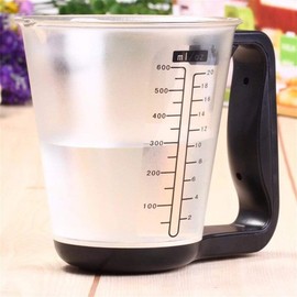 1Pcs Digital kitchen Electronic Measuring Cup Scale Household Jug Scales with LCD Display Temp Measurement 16x12.5x13.5cm (black)