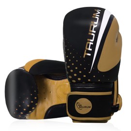 TAURUM Original Leather Boxing Training Gloves | Durable, Comfortable, Premium Quality for Sparring | and Fitness Workouts (Black/Brown, 10oz)