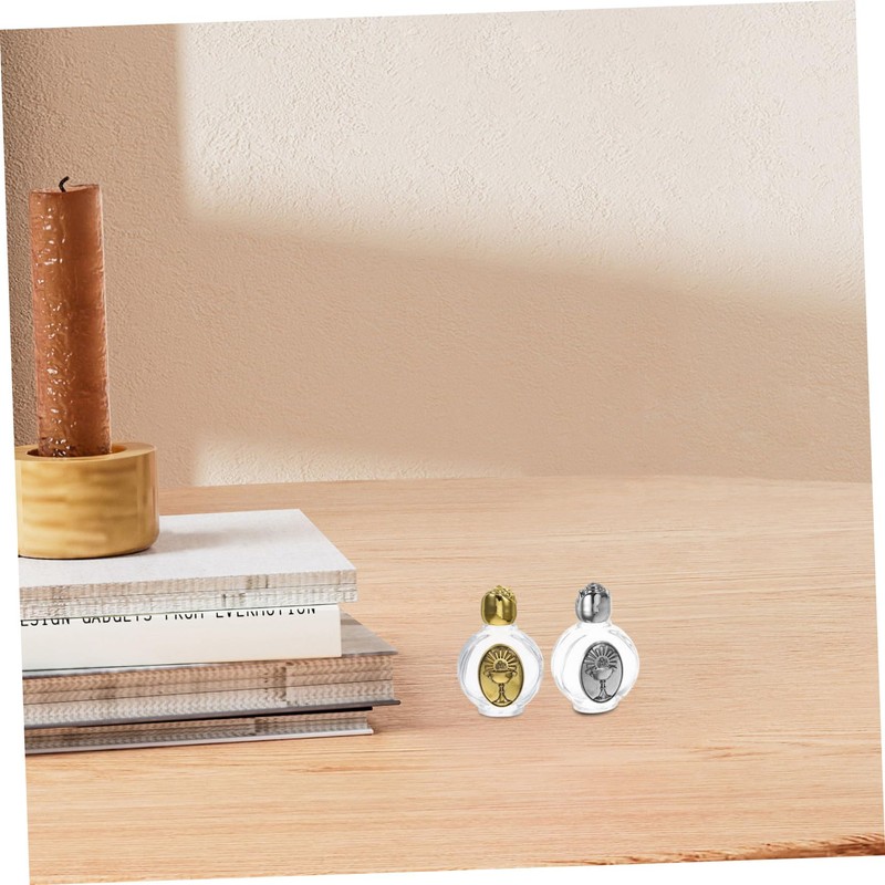 Mobestech Unique Religious 2pcs Decorative Holy Water Bottles Stylish Refillable