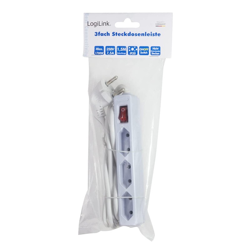 LogiLink LPS227 4+2 (4X Protective Contact CEE 7/3, 2X USB)