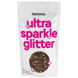 Hemway Premium Ultra Sparkle Glitter Multi Purpose Metallic Flake for Arts Crafts Nails Cosmetics Resin Festival Face Hair - Bronze Brown - Extra Chunky (1/24" 0.040" 1mm) 100g / 3.5oz