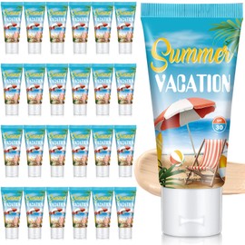 Dansib 24 Pcs Mini Tinted Sunscreen Bulk for Summer Vacation Party Spf 30 Water Resistant Sunscreen Lotion Bulk 1 oz Travel Size for Thank You Gifts Summer Vacation Party Supplies