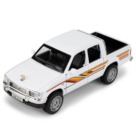 Guarsiliymi 1:32 Scale Compatible for Hilux Pickup Model Cars, Die-cast Toy Cars with Light and Sound, Alloy Pull Back Car for Kids Adults Birthday Gift (White)