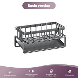 Kitchen Sink Sponge Drain Rack, Self Drain Kitchen Sink Organizer, Sink Rack, Holds Dishwashing Brush Rag Soap Brush Washing Accessories, Baskets and Containers for Kitchen Storage.:_external version