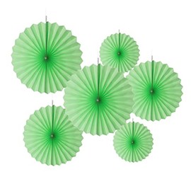 Mint Paper Fans Hanging Decoration for Baby Shower Genger Reveal Easter Birthday Party,6pc