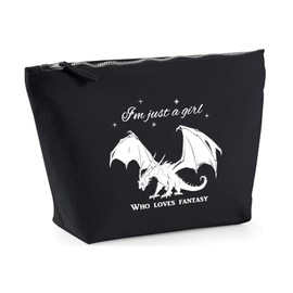 Hippowarehouse I'm just a Girl who Loves Fantasy Printed Make up Cosmetic wash Bag 18x19x9cm