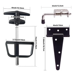 Double Door Shed Hardware Kit - Complete with Hinges, Latches, and 7-1/2" T-Handle Lock - Includes Window and Door/Window Hinge Set, for Gates, playrooms