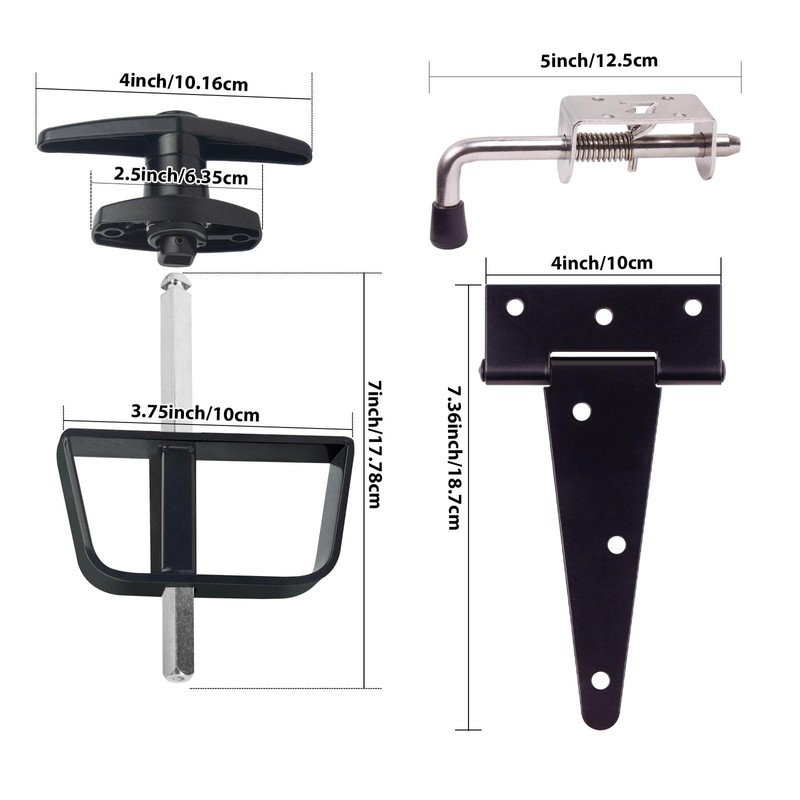 Double Door Shed Hardware Kit - Complete with Hinges, Latches,