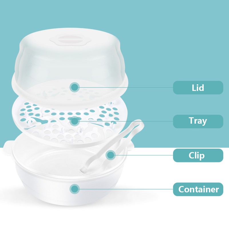 Microwave Bottle Sterilizer Steam Sterilizer Fits 6 Baby Bottles for
