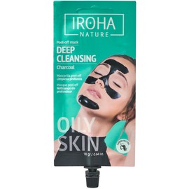 IROHA NATURE - Peel-Off Face Mask for Deep Cleansing, Ideal for Combination Skin/Oily Skin, Removes Impurities and Imperfections with Activated Charcoal | Green Tea, Grape and Lavender