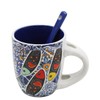 Portuguese Rooster Sardine Azulejo Ceramic Espresso Set - With Spoon