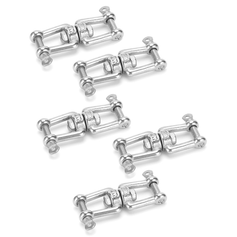 5Pcs Rotating Snap Stainless Steel Double Ended Antiknot Swivel Hook