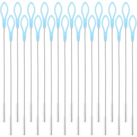 LABRIMP 20piezas Unidades Cepillo para Pajillas Limpiadores Reutilizables Cepillo de Limpieza para Pajillas de Inoxidable Individual